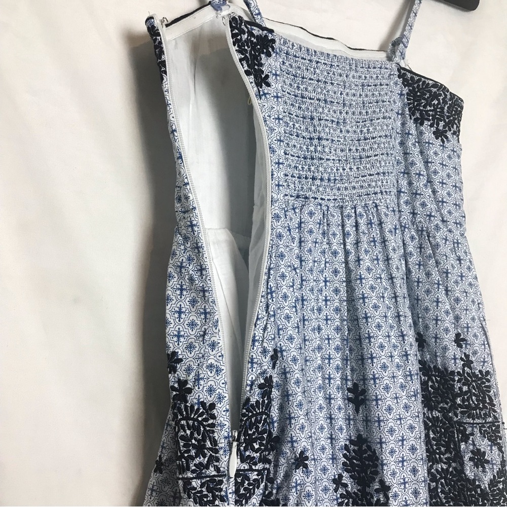 Moulinette Soeurs Coquette Blue Floral Embroidered Fit & Flare Dress Size 0 Boho - Picture 12 of 16